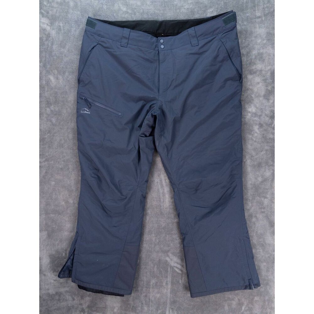 L.L.Bean Womens Wild Cat 2X Plus Navy Insulated Snow Ski Pants Waterproof Winter